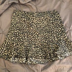 Satin cheetah print skirt